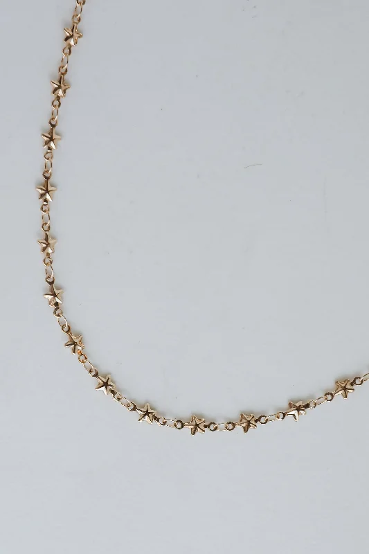 Shop Classic Women's Necklaces & Pendants with a Modern Twist-Carly Gold Star Chain Necklace Shop Classic Women's Necklaces & Pendants with a Modern Twist-Carly Gold Star Chain Necklace