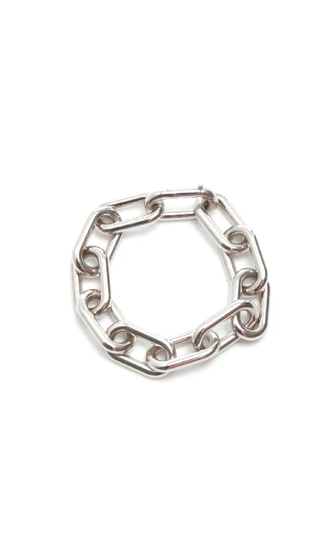 Women's Adjustable Bangle Bracelets-Chain Bracelet in White Gold 18K