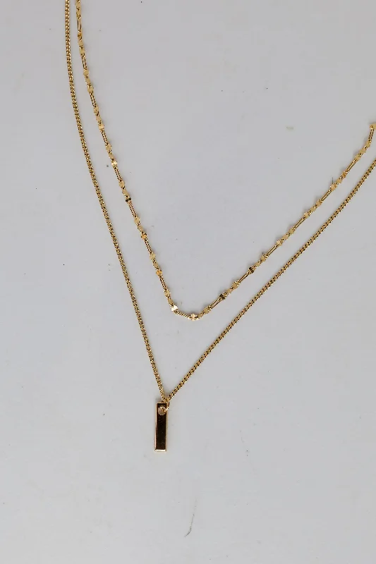 Shop Classic Women's Necklaces & Pendants with a Modern Twist-Charlie Gold Layered Chain Necklace Shop Classic Women's Necklaces & Pendants with a Modern Twist-Charlie Gold Layered Chain Necklace