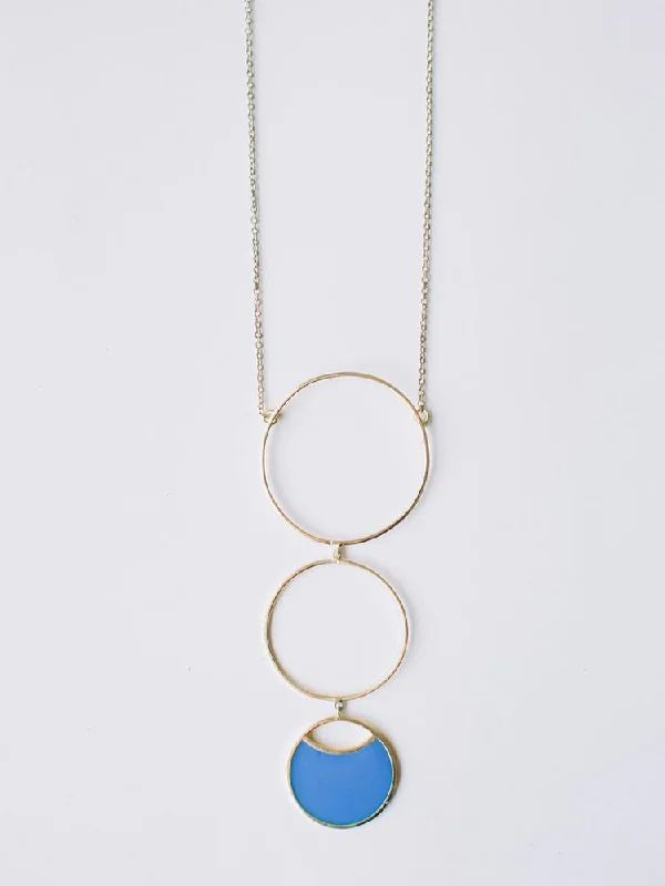 Shop Classic Women's Necklaces & Pendants with a Modern Twist-Circle Drop Necklace - Blue Shop Classic Women's Necklaces & Pendants with a Modern Twist-Circle Drop Necklace - Blue