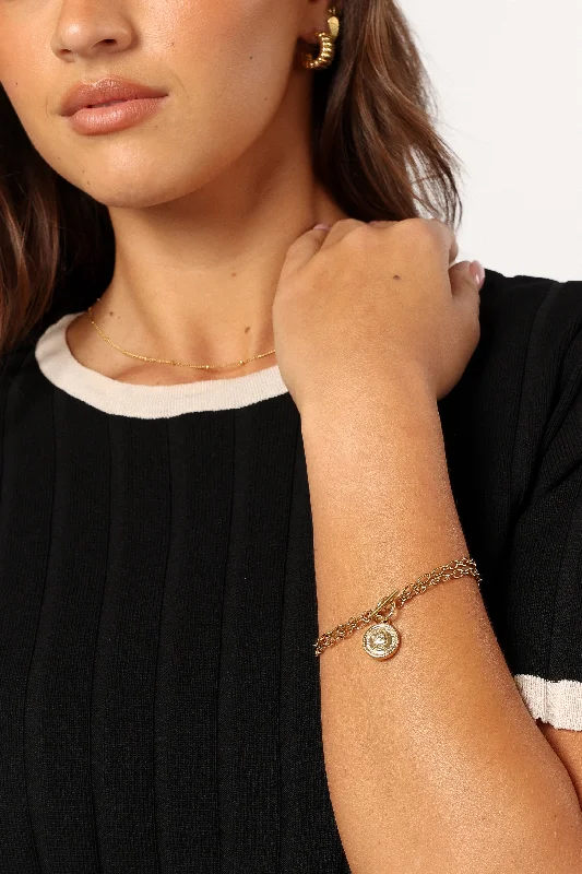 Simple Metal Bangles for Women-Claire Bracelet - Gold
