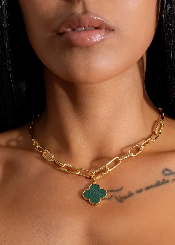 Shop Classic Women's Necklaces & Pendants with a Modern Twist-Clover Charm Necklace Green Shop Classic Women's Necklaces & Pendants with a Modern Twist-Clover Charm Necklace Green