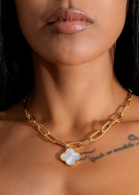 Shop Classic Women's Necklaces & Pendants with a Modern Twist-Clover Charm Necklace White Shop Classic Women's Necklaces & Pendants with a Modern Twist-Clover Charm Necklace White