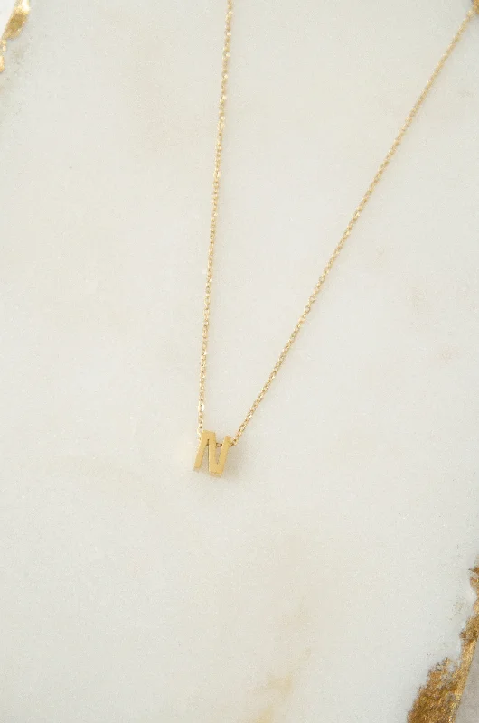Shop Classic Women's  Necklaces & Pendants with a Modern Twist-LETTERS NECKLACE // N