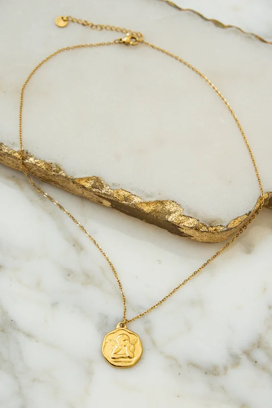 Shop Classic Women's Necklaces & Pendants with a Modern Twist-ANGEL MEDALLION NECKLACE Shop Classic Women's Necklaces & Pendants with a Modern Twist-ANGEL MEDALLION NECKLACE