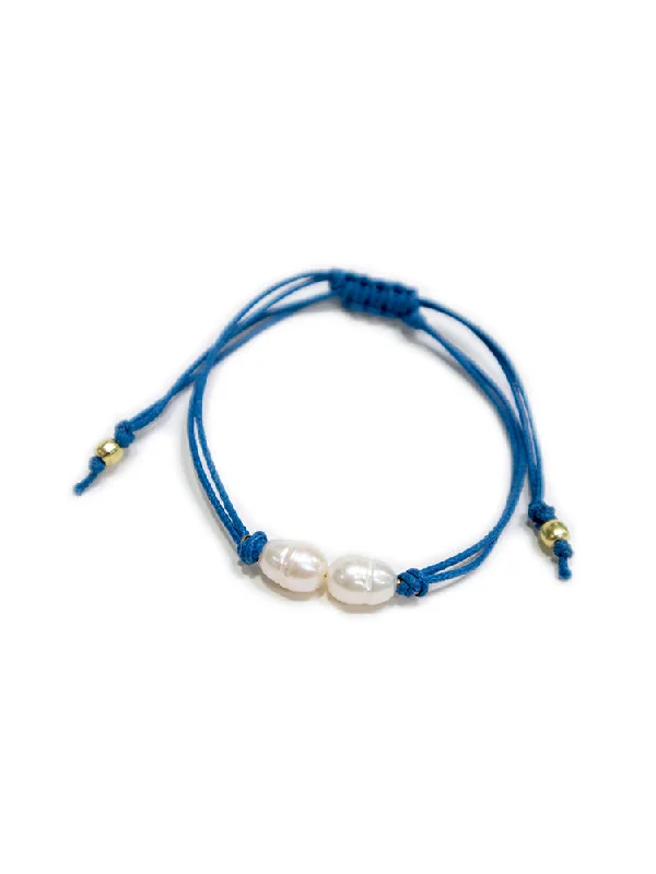 Modern Bangles for Women-Devin Corded Bracelet - Blue
