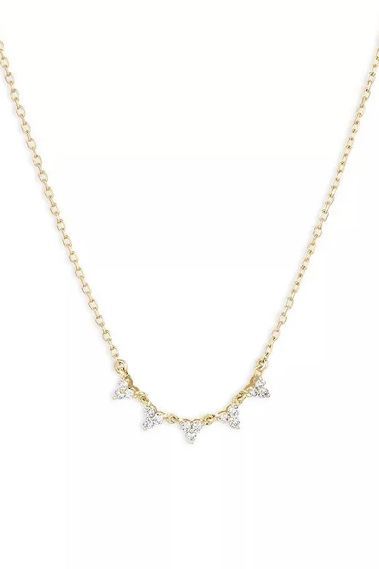 Shop Classic Women's Necklaces & Pendants with a Modern Twist-Diamond Cluster Chain Necklace - 14K Yellow Gold Shop Classic Women's Necklaces & Pendants with a Modern Twist-Diamond Cluster Chain Necklace - 14K Yellow Gold