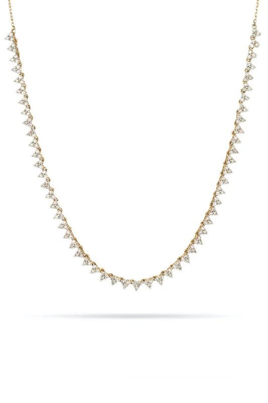 Shop Classic Women's Necklaces & Pendants with a Modern Twist-Diamond Cluster Half Riviera Necklace - 14K Yellow Gold Shop Classic Women's Necklaces & Pendants with a Modern Twist-Diamond Cluster Half Riviera Necklace - 14K Yellow Gold