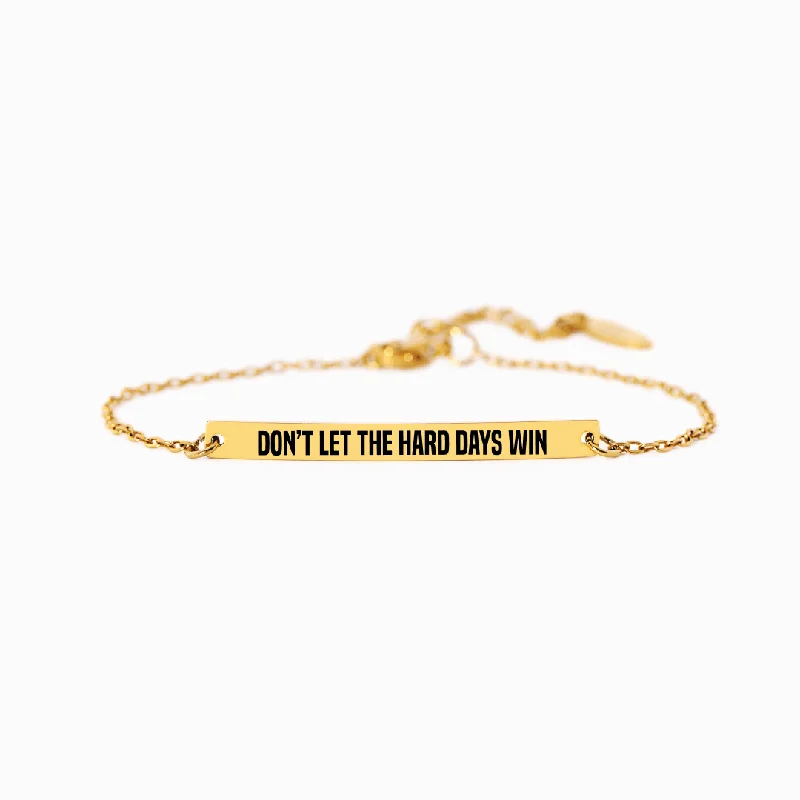 Bangles with Simple Silver Charms for Women-Don't Let The Hard Days Win - Motivational Bar Bracelet Bangles with Simple Silver Charms for Women-Don't Let The Hard Days Win - Motivational Bar Bracelet