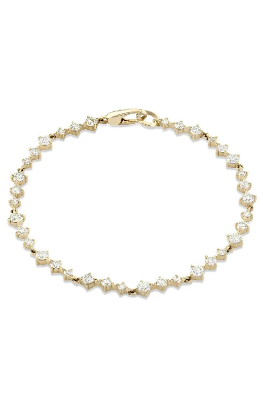 Modern Design Bangles for Women-Éclat Wave Diamond Tennis Bracelet - 18K Gold