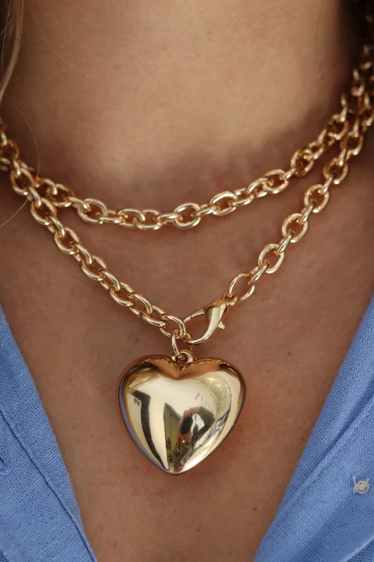 Shop Classic Women's Necklaces & Pendants with a Modern Twist-Ellie Heart Pendant Chain Long Necklace Shop Classic Women's Necklaces & Pendants with a Modern Twist-Ellie Heart Pendant Chain Long Necklace