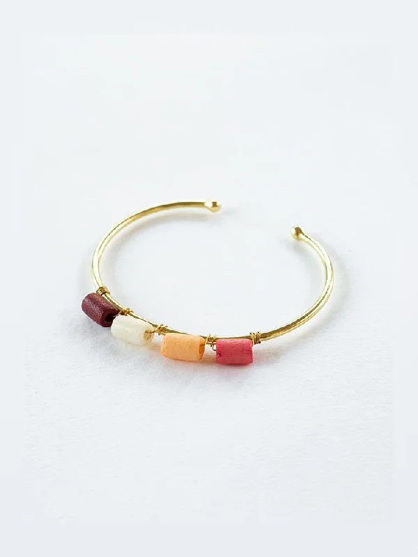Wooden Bangles for Women-Emily Bangle - Coral