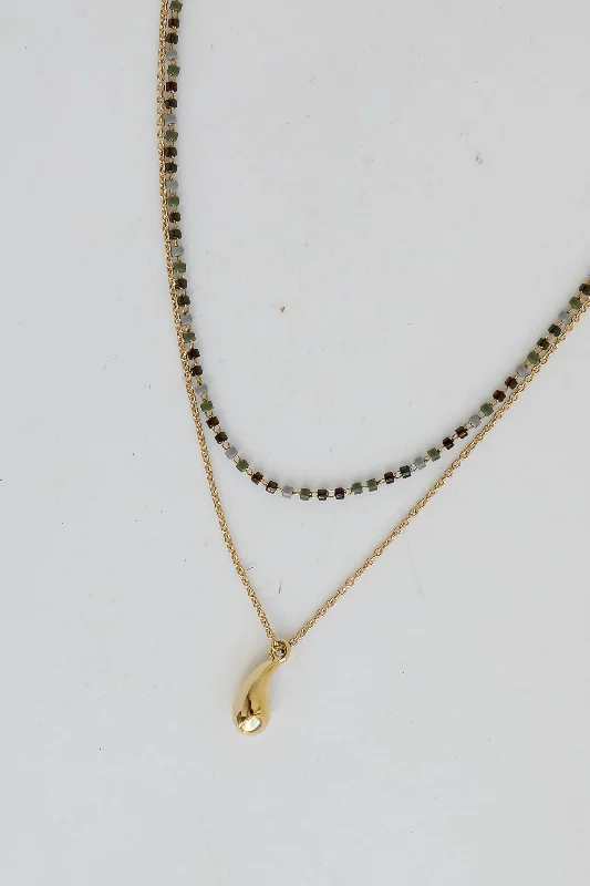 Shop Classic Women's Necklaces & Pendants with a Modern Twist-Emma Gold Beaded Layered Necklace Shop Classic Women's Necklaces & Pendants with a Modern Twist-Emma Gold Beaded Layered Necklace