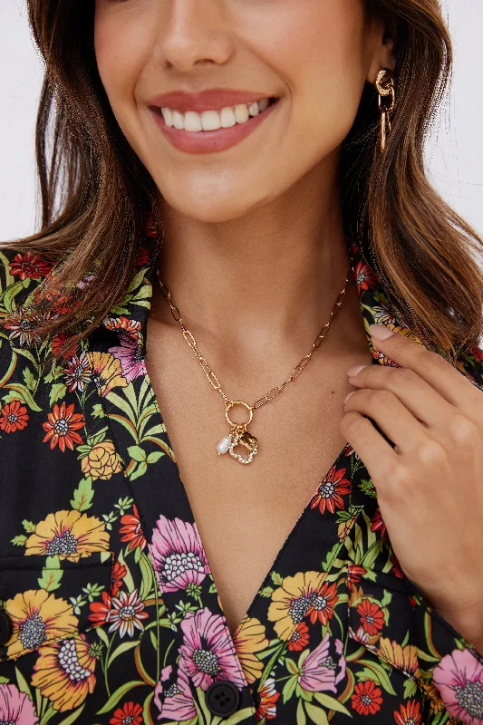 Shop Classic Women's Necklaces & Pendants with a Modern Twist-Francis Open Clover Pearl Choker Shop Classic Women's Necklaces & Pendants with a Modern Twist-Francis Open Clover Pearl Choker