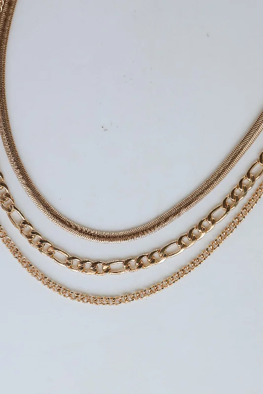 Shop Classic Women's Necklaces & Pendants with a Modern Twist-Gianna Gold Layered Chain Necklace Shop Classic Women's Necklaces & Pendants with a Modern Twist-Gianna Gold Layered Chain Necklace