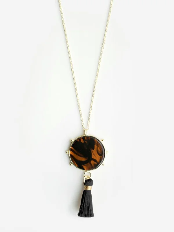 Shop Classic Women's Necklaces & Pendants with a Modern Twist-Gleam Necklace - Tortoiseshell Shop Classic Women's Necklaces & Pendants with a Modern Twist-Gleam Necklace - Tortoiseshell