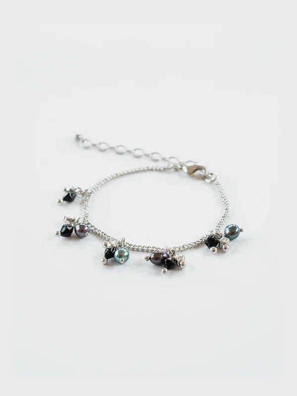 Bangles for Women with Unique Patterns-Gracie Beaded Bracelet - Silver