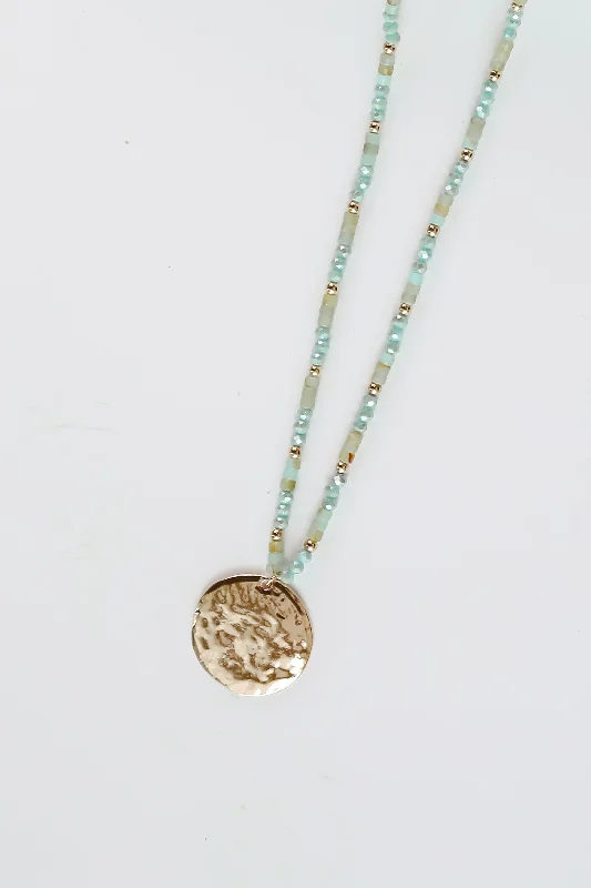 Shop Classic Women's Necklaces & Pendants with a Modern Twist-Gracie Mint Beaded Statement Necklace Shop Classic Women's Necklaces & Pendants with a Modern Twist-Gracie Mint Beaded Statement Necklace
