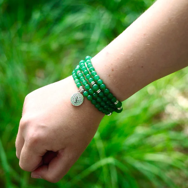 Shop Classic Women's  Necklaces & Pendants with a Modern Twist-Green Onyx mala