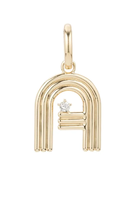 Shop Classic Women's Necklaces & Pendants with a Modern Twist-Groovy Diamond Initial Hinged Charm - 14K Yellow Gold - By Special Order Shop Classic Women's Necklaces & Pendants with a Modern Twist-Groovy Diamond Initial Hinged Charm - 14K Yellow Gold - By Special Order