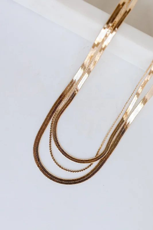 Shop Classic Women's Necklaces & Pendants with a Modern Twist-Harper Gold Layered Snake Chain Necklace Shop Classic Women's Necklaces & Pendants with a Modern Twist-Harper Gold Layered Snake Chain Necklace