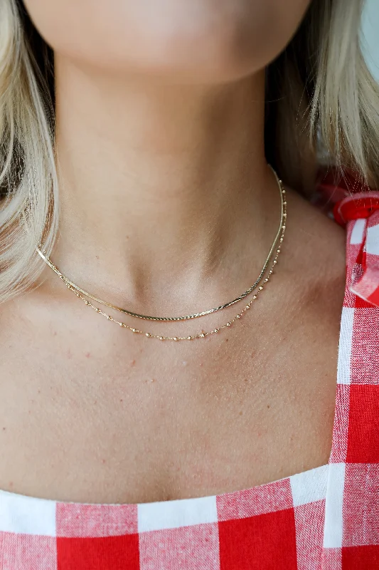 Shop Classic Women's Necklaces & Pendants with a Modern Twist-Hazel Gold Layered Chain Necklace Shop Classic Women's Necklaces & Pendants with a Modern Twist-Hazel Gold Layered Chain Necklace