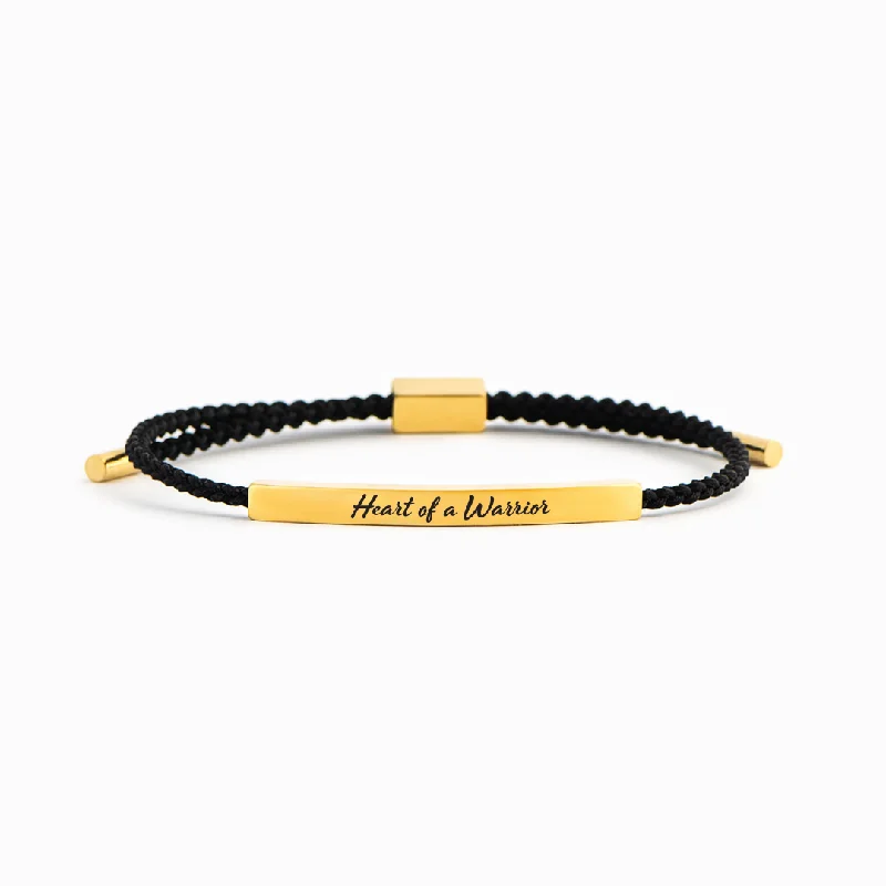 Gold and Silver Wedding Bangles for Women-Heart Of A Warrior - Motivational Tube Bracelet