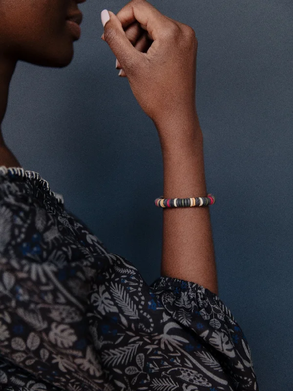 Slim Bangles for Women-Heishi Bracelet - Multi