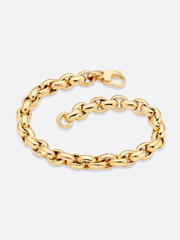 Women's Thin Stackable Bangles-Icons Yellow Gold Rolo Link Bracelet