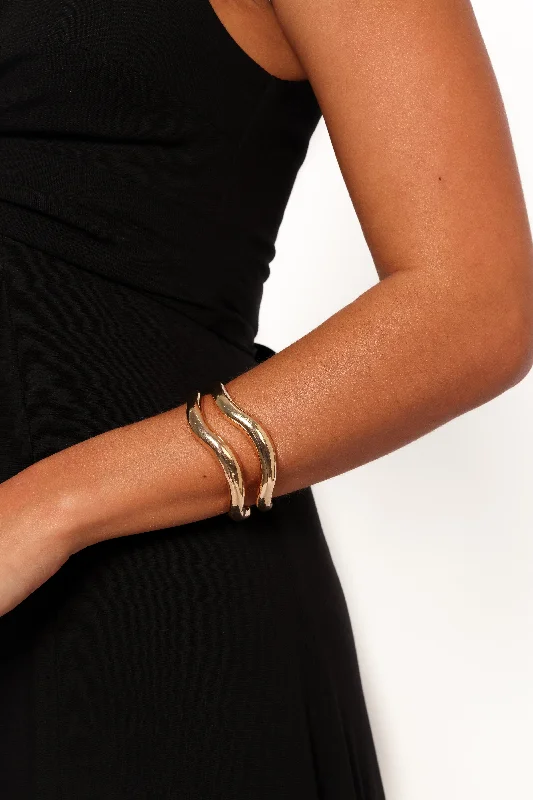 Unique Wedding Bangles for Women-Isa Bracelets - Gold