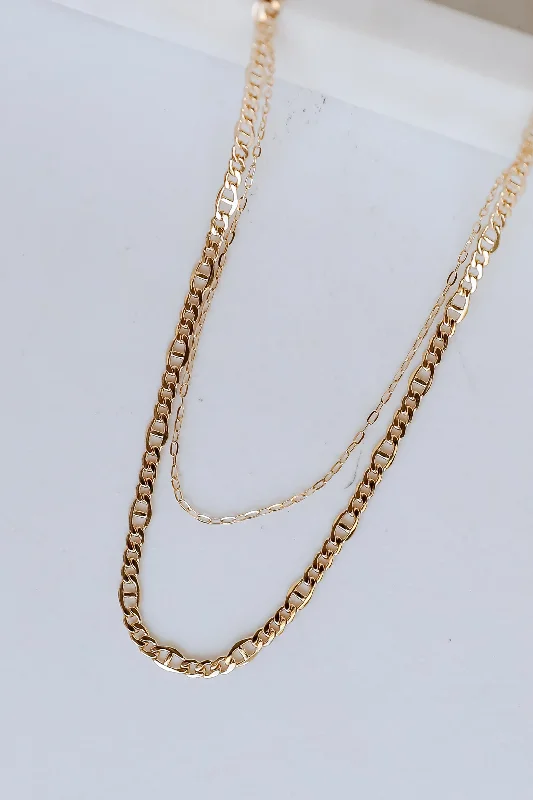Shop Classic Women's Necklaces & Pendants with a Modern Twist-Isabella Gold Layered Chain Necklace Shop Classic Women's Necklaces & Pendants with a Modern Twist-Isabella Gold Layered Chain Necklace