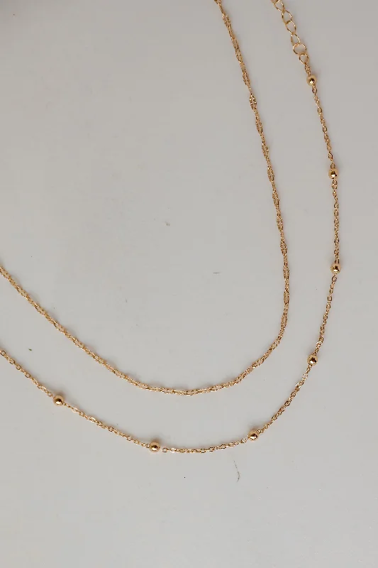 Shop Classic Women's Necklaces & Pendants with a Modern Twist-Jodie Gold Layered Chain Necklace Shop Classic Women's Necklaces & Pendants with a Modern Twist-Jodie Gold Layered Chain Necklace
