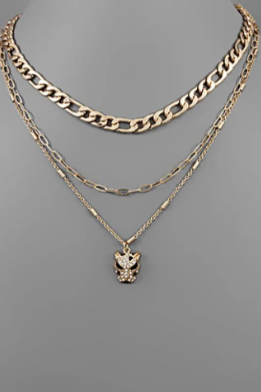 Shop Classic Women's Necklaces & Pendants with a Modern Twist-Keaton Crystal Jaguar 3 Layer Necklace Shop Classic Women's Necklaces & Pendants with a Modern Twist-Keaton Crystal Jaguar 3 Layer Necklace