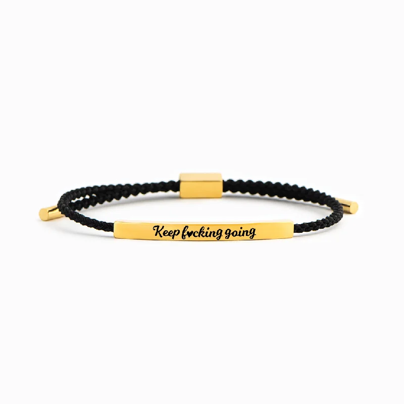 Engraved Bangles for Women-Keep F♡cking Going - Motivational Tube Bracelet
