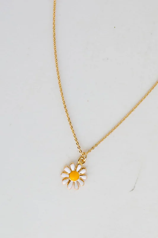 Shop Classic Women's Necklaces & Pendants with a Modern Twist-FINAL SALE - Kenna Gold Daisy Charm Necklace Shop Classic Women's Necklaces & Pendants with a Modern Twist-FINAL SALE - Kenna Gold Daisy Charm Necklace