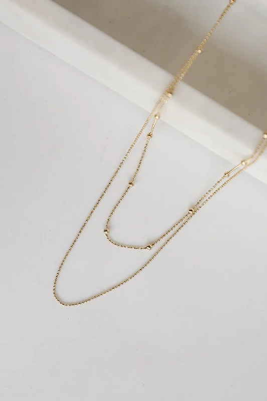 Shop Classic Women's Necklaces & Pendants with a Modern Twist-Kinsley Gold Layered Chain Necklace Shop Classic Women's Necklaces & Pendants with a Modern Twist-Kinsley Gold Layered Chain Necklace