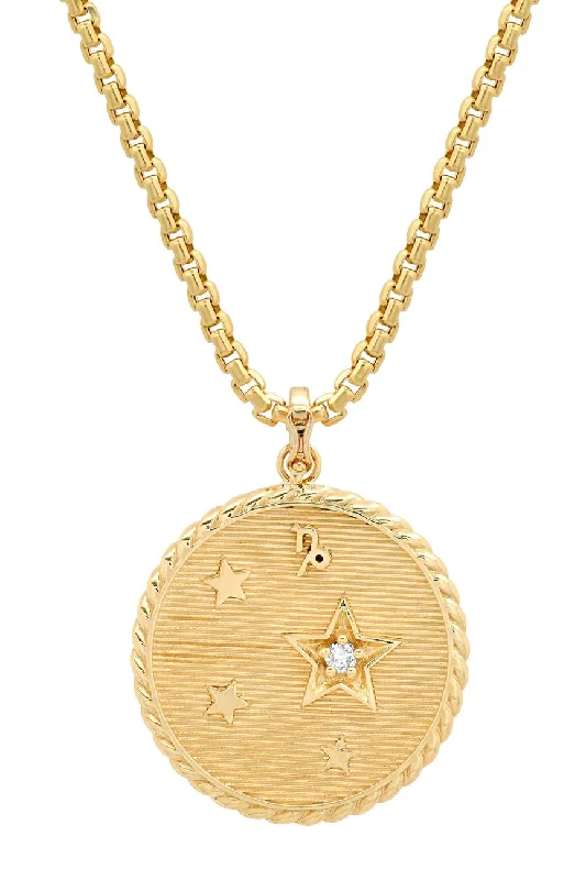 Shop Classic Women's Necklaces & Pendants with a Modern Twist-Large Gold Zodiac Necklace - Sagittarius on 18” chain (Other Signs by Special Order) Shop Classic Women's Necklaces & Pendants with a Modern Twist-Large Gold Zodiac Necklace - Sagittarius on 18” chain (Other Signs by Special Order)