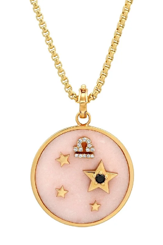 Shop Classic Women's Necklaces & Pendants with a Modern Twist-Large Pink Opal Zodiac Necklace - Aquarius on 18” Chain available in store (Other Signs by Special Order) Shop Classic Women's Necklaces & Pendants with a Modern Twist-Large Pink Opal Zodiac Necklace - Aquarius on 18” Chain available in store (Other Signs by Special Order)