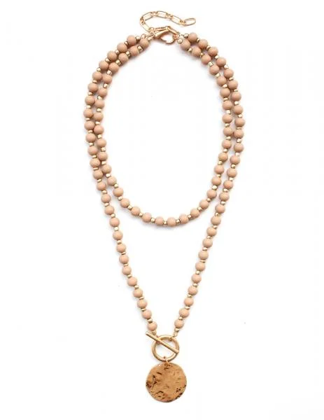 Shop Classic Women's Necklaces & Pendants with a Modern Twist-Layered Bead + Disc Necklace Shop Classic Women's Necklaces & Pendants with a Modern Twist-Layered Bead + Disc Necklace