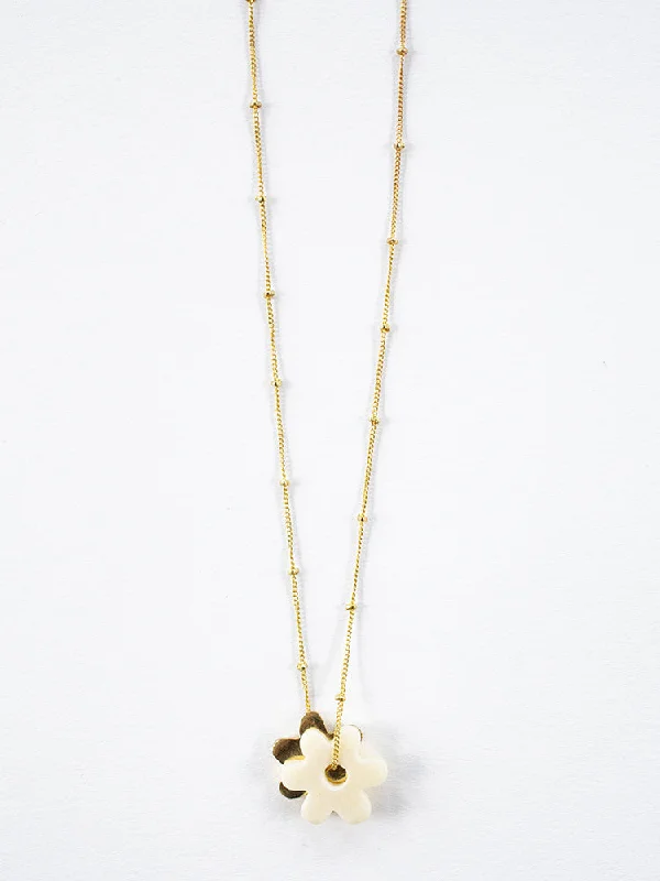 Shop Classic Women's Necklaces & Pendants with a Modern Twist-Layered Flower Necklace - Gold Shop Classic Women's Necklaces & Pendants with a Modern Twist-Layered Flower Necklace - Gold