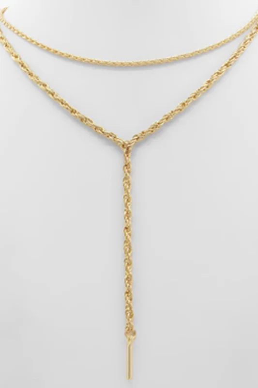 Shop Classic Women's Necklaces & Pendants with a Modern Twist-Layla Bar Charm Wheat Chain Dual Necklace Shop Classic Women's Necklaces & Pendants with a Modern Twist-Layla Bar Charm Wheat Chain Dual Necklace