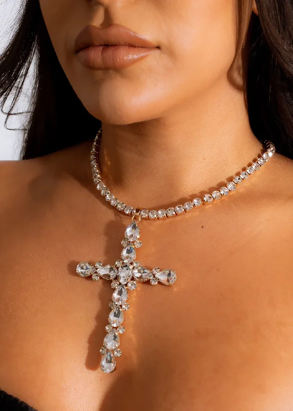 Shop Classic Women's Necklaces & Pendants with a Modern Twist-Like A Saint Cross Necklace Gold Shop Classic Women's Necklaces & Pendants with a Modern Twist-Like A Saint Cross Necklace Gold
