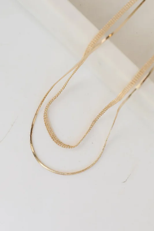 Shop Classic Women's Necklaces & Pendants with a Modern Twist-Lydia Gold Layered Chain Necklace Shop Classic Women's Necklaces & Pendants with a Modern Twist-Lydia Gold Layered Chain Necklace