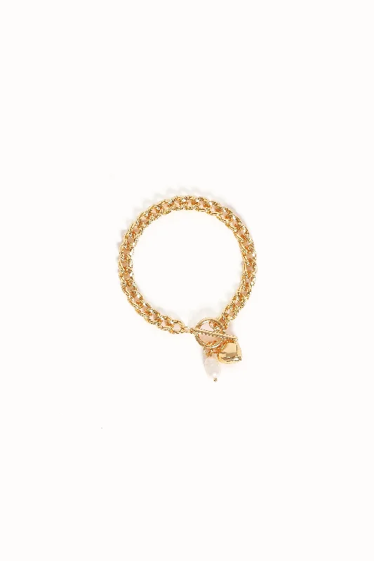 Women's Silver Bangle Bracelets-Maggie Bracelet - Gold