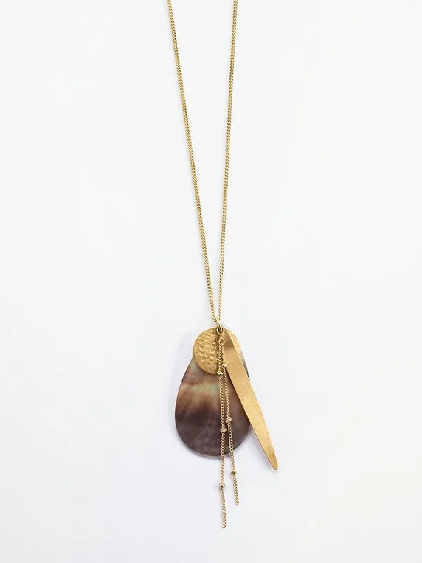 Shop Classic Women's Necklaces & Pendants with a Modern Twist-Meridian Shell Necklace - Gold Shop Classic Women's Necklaces & Pendants with a Modern Twist-Meridian Shell Necklace - Gold