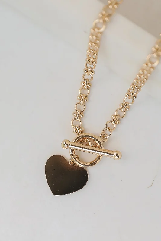 Shop Classic Women's Necklaces & Pendants with a Modern Twist-Millie Gold Heart Charm Necklace Shop Classic Women's Necklaces & Pendants with a Modern Twist-Millie Gold Heart Charm Necklace