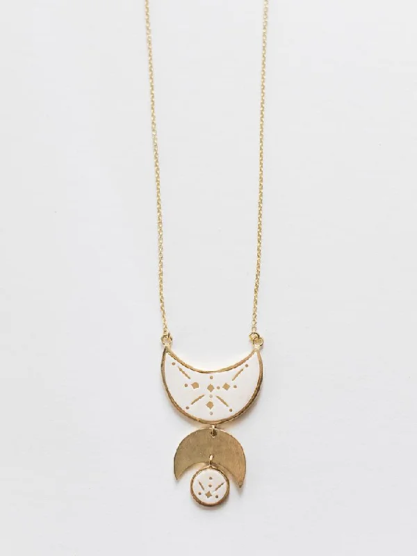 Shop Classic Women's Necklaces & Pendants with a Modern Twist-Moon Child Necklace - White Shop Classic Women's Necklaces & Pendants with a Modern Twist-Moon Child Necklace - White