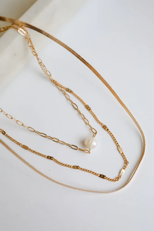 Shop Classic Women's Necklaces & Pendants with a Modern Twist-Naomi Gold Layered Chain Necklace Shop Classic Women's Necklaces & Pendants with a Modern Twist-Naomi Gold Layered Chain Necklace