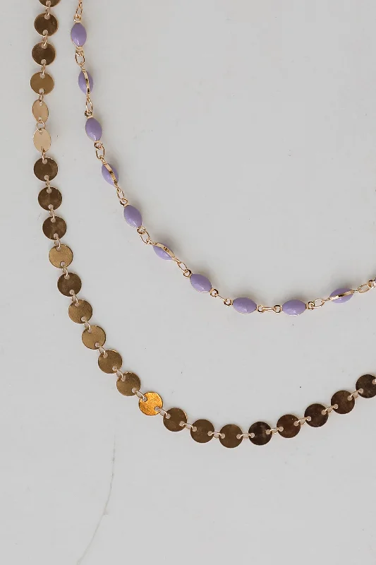 Shop Classic Women's Necklaces & Pendants with a Modern Twist-Naomi Lavender Layered Necklace Shop Classic Women's Necklaces & Pendants with a Modern Twist-Naomi Lavender Layered Necklace