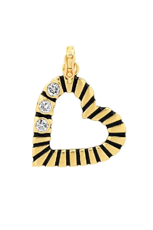 Shop Classic Women's Necklaces & Pendants with a Modern Twist-Open Heart with Diamonds Pendant - Yellow Gold Shop Classic Women's Necklaces & Pendants with a Modern Twist-Open Heart with Diamonds Pendant - Yellow Gold